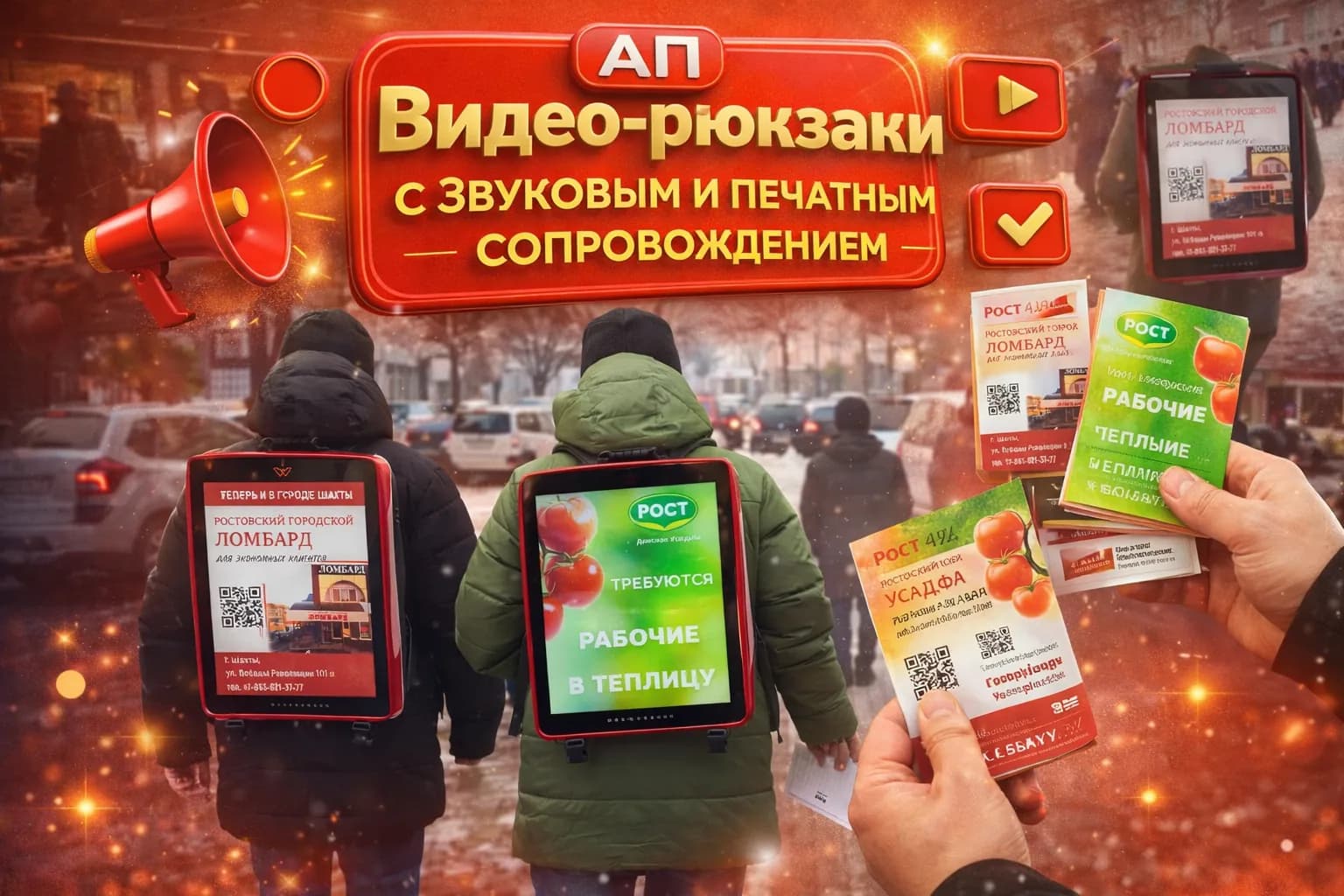 Промо с видео-рюкзаками